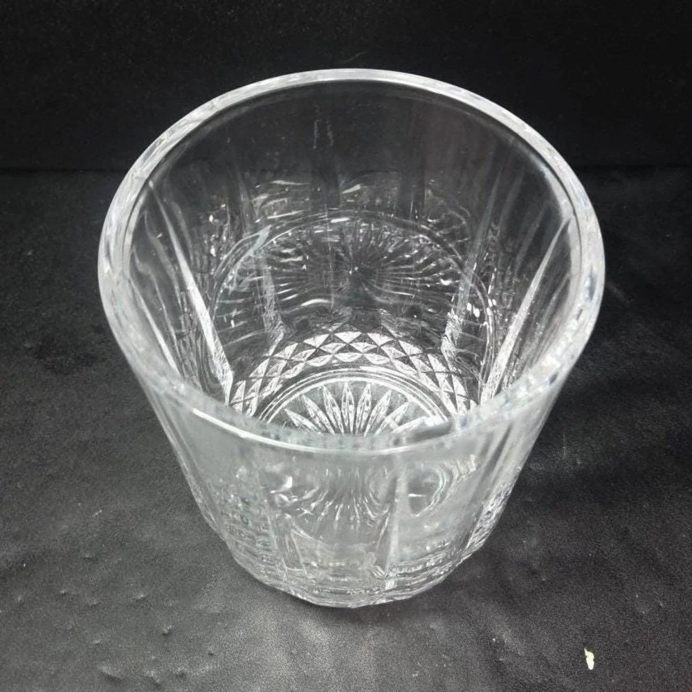 Lead Crystal Ice Bucket, Vintage Clear Glassware, Replacement Home Bar Accessory